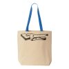 Natural Tote with Contrast-Color Handles Thumbnail