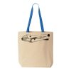Natural Tote with Contrast-Color Handles Thumbnail