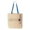 Natural Tote with Contrast-Color Handles Thumbnail