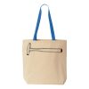 Natural Tote with Contrast-Color Handles Thumbnail