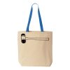 Natural Tote with Contrast-Color Handles Thumbnail