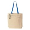 Natural Tote with Contrast-Color Handles Thumbnail
