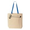 Natural Tote with Contrast-Color Handles Thumbnail