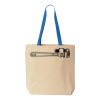 Natural Tote with Contrast-Color Handles Thumbnail