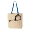 Natural Tote with Contrast-Color Handles Thumbnail