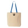 Natural Tote with Contrast-Color Handles Thumbnail