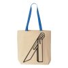 Natural Tote with Contrast-Color Handles Thumbnail