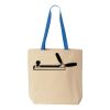 Natural Tote with Contrast-Color Handles Thumbnail