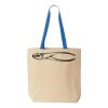 Natural Tote with Contrast-Color Handles Thumbnail