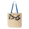 Natural Tote with Contrast-Color Handles Thumbnail