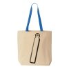 Natural Tote with Contrast-Color Handles Thumbnail