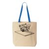 Natural Tote with Contrast-Color Handles Thumbnail