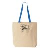 Natural Tote with Contrast-Color Handles Thumbnail