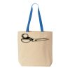 Natural Tote with Contrast-Color Handles Thumbnail