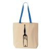 Natural Tote with Contrast-Color Handles Thumbnail