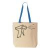 Natural Tote with Contrast-Color Handles Thumbnail