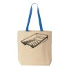 Natural Tote with Contrast-Color Handles Thumbnail