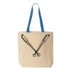 Natural Tote with Contrast-Color Handles Thumbnail