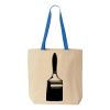 Natural Tote with Contrast-Color Handles Thumbnail