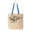 Natural Tote with Contrast-Color Handles Thumbnail