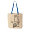Natural Tote with Contrast-Color Handles Thumbnail