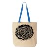 Natural Tote with Contrast-Color Handles Thumbnail