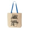 Natural Tote with Contrast-Color Handles Thumbnail
