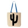 Natural Tote with Contrast-Color Handles Thumbnail