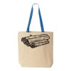 Natural Tote with Contrast-Color Handles Thumbnail