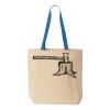 Natural Tote with Contrast-Color Handles Thumbnail