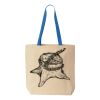 Natural Tote with Contrast-Color Handles Thumbnail