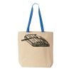 Natural Tote with Contrast-Color Handles Thumbnail