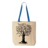 Natural Tote with Contrast-Color Handles Thumbnail