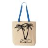 Natural Tote with Contrast-Color Handles Thumbnail