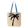 Natural Tote with Contrast-Color Handles Thumbnail