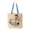 Natural Tote with Contrast-Color Handles Thumbnail