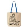 Natural Tote with Contrast-Color Handles Thumbnail
