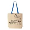 Natural Tote with Contrast-Color Handles Thumbnail
