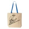 Natural Tote with Contrast-Color Handles Thumbnail