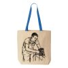 Natural Tote with Contrast-Color Handles Thumbnail