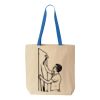 Natural Tote with Contrast-Color Handles Thumbnail