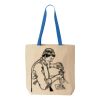 Natural Tote with Contrast-Color Handles Thumbnail