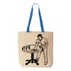 Natural Tote with Contrast-Color Handles Thumbnail