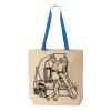 Natural Tote with Contrast-Color Handles Thumbnail