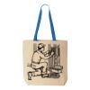 Natural Tote with Contrast-Color Handles Thumbnail