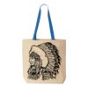 Natural Tote with Contrast-Color Handles Thumbnail