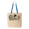 Natural Tote with Contrast-Color Handles Thumbnail