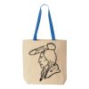 Natural Tote with Contrast-Color Handles Thumbnail