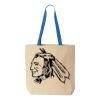 Natural Tote with Contrast-Color Handles Thumbnail