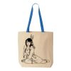 Natural Tote with Contrast-Color Handles Thumbnail